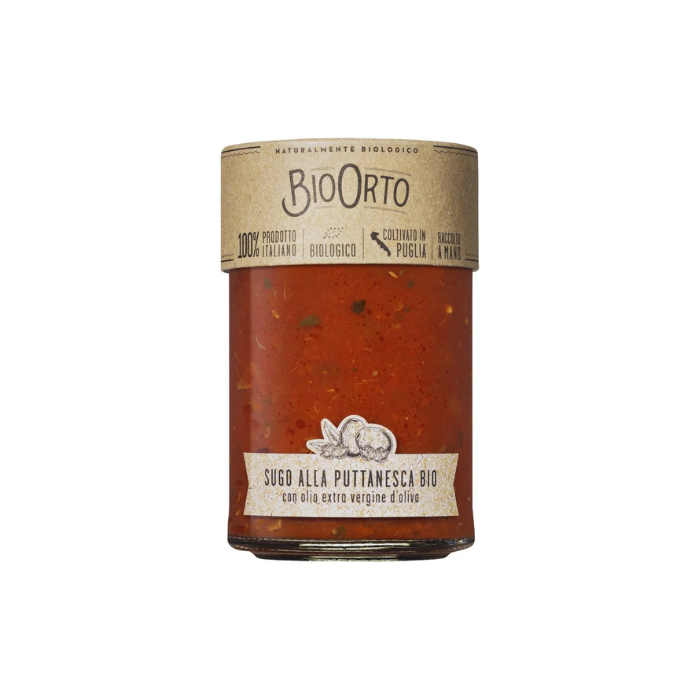 Bio Orto Organic Puttanesca Pasta Sauce with Olives & Capers 350g | Il Fattore