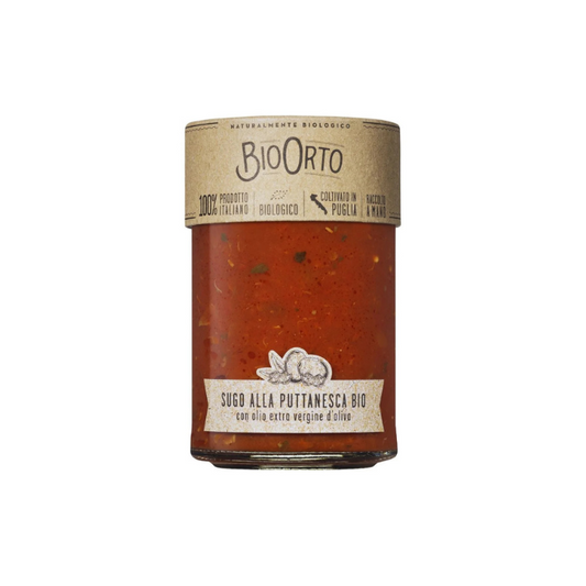 Bio Orto Organic Puttanesca Pasta Sauce with Olives & Capers 350g | Il Fattore