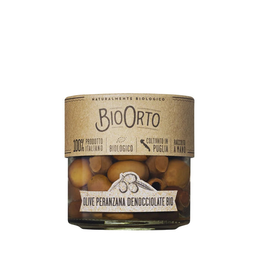 Bio Orto Organic Pitted Peranzana Olives in Extra Virgin Olive Oil 190g | Il Fattore